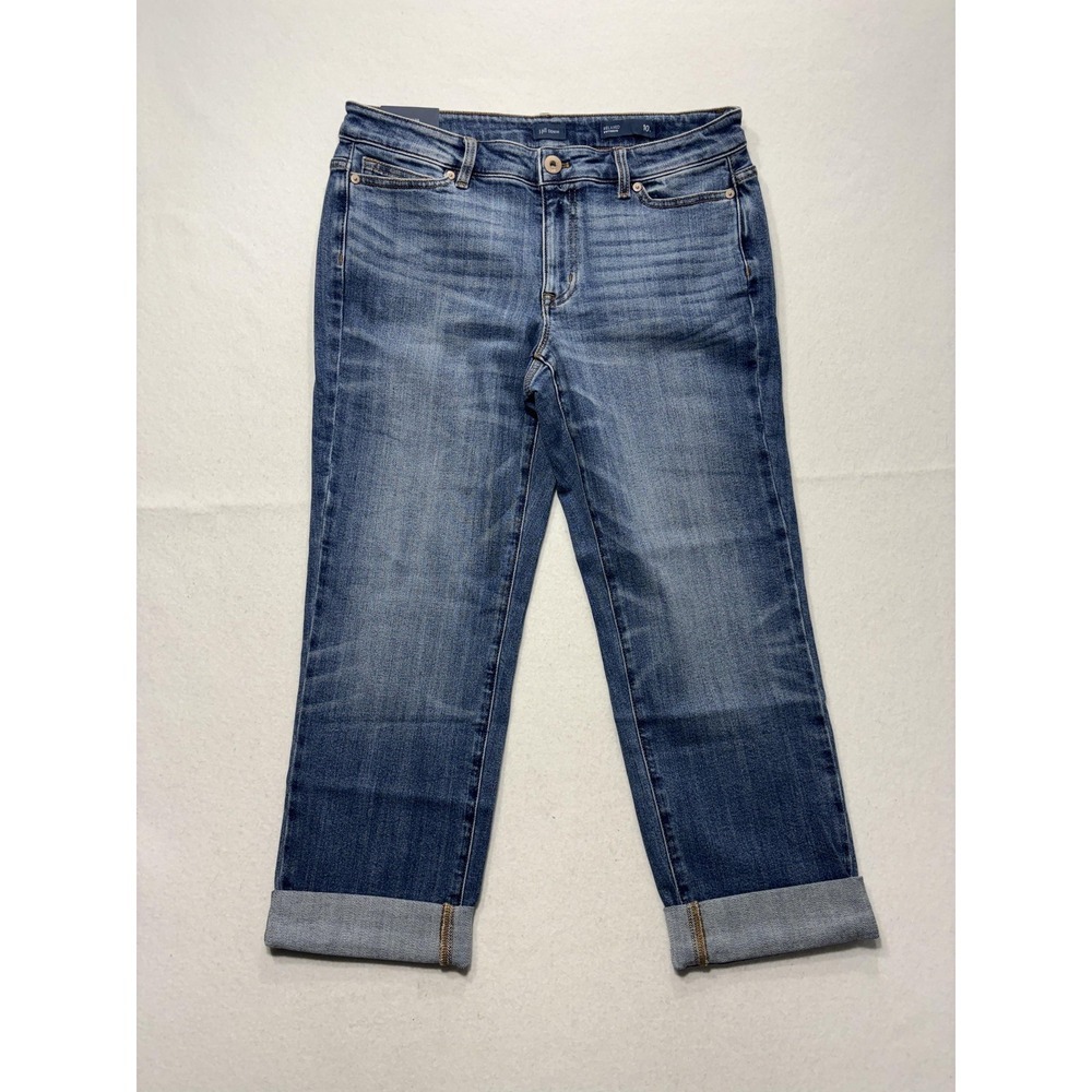 J. Jill Denim Jeans Womens 10P Blue Surfside Relaxed Boyfriend Cuffed 273702